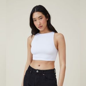 White Cotton On High Neck Tank top - M/L